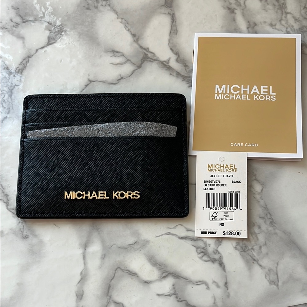 Michael Kors Jet Set Travel card holder black NWT